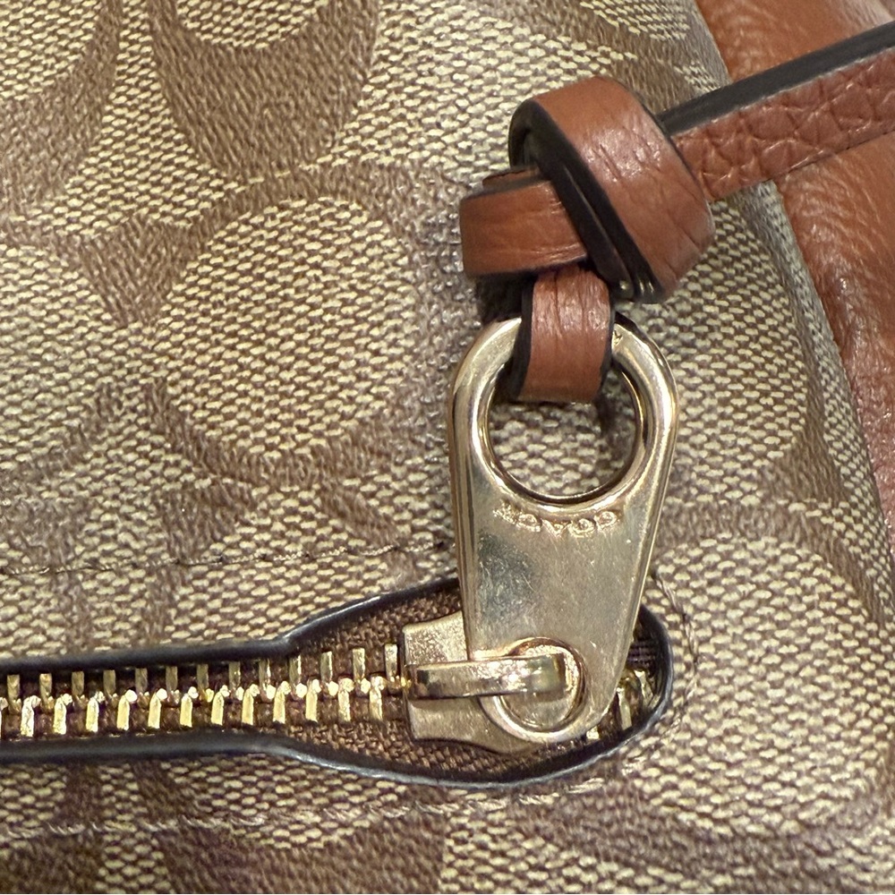 Coach Brown Monogram Shoulder Bag - Picture 10 of 13